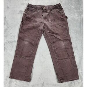 Vintage Carhartt Pants Mens 38x30 Brown B136 Double Knee Loose Fit Carpenter